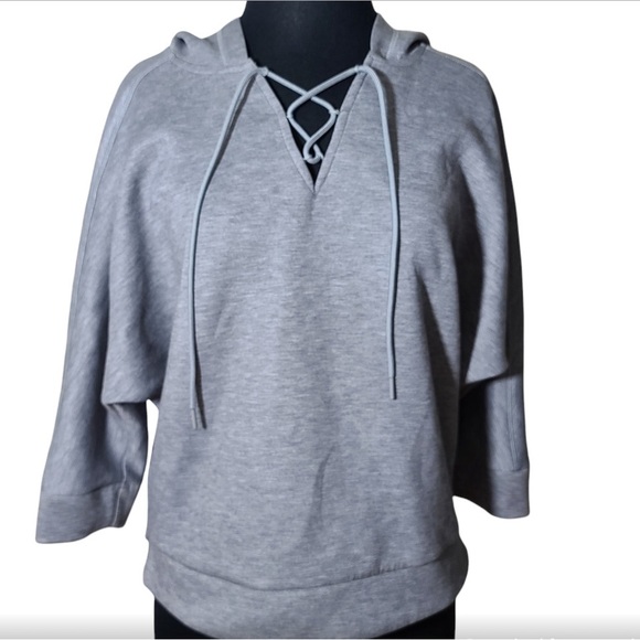 Avia Women's Lace Up Lightweight Hoodie Sweatshirt - Picture 2 of 5